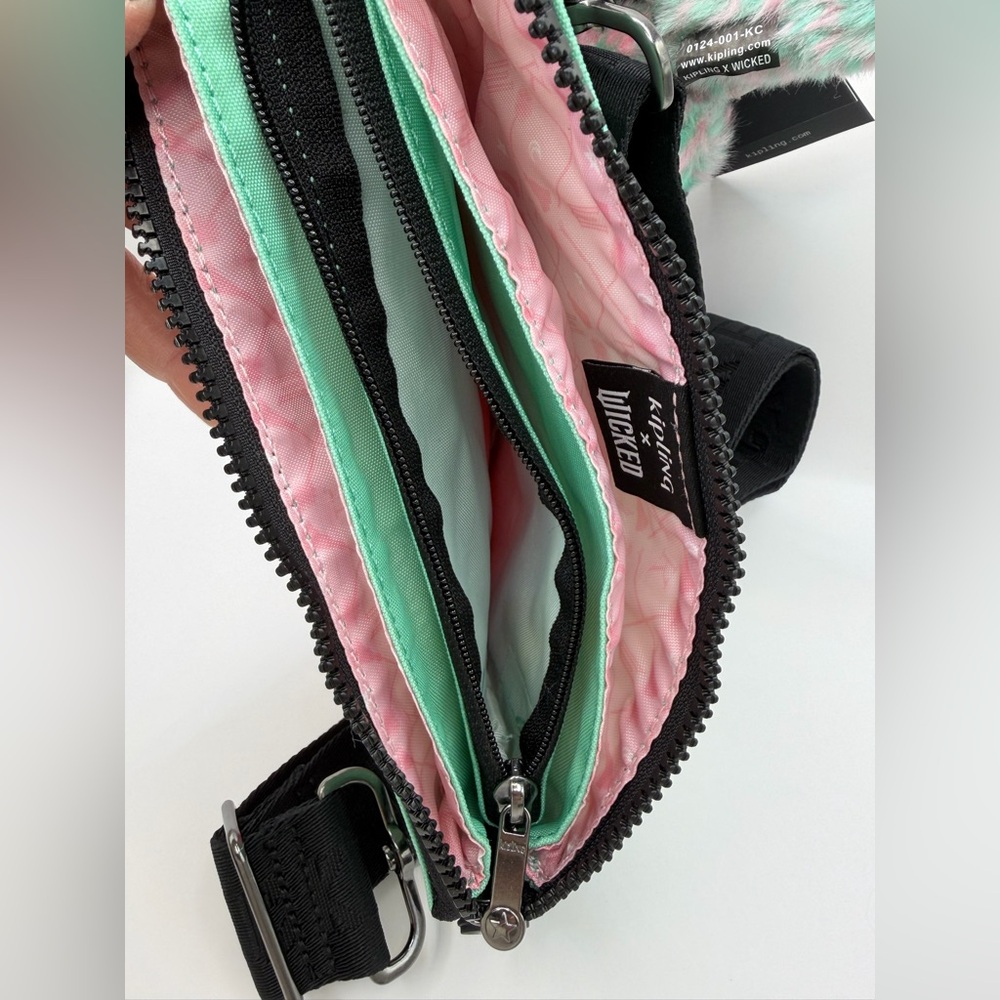 Kipling Wicked RiRi Gradient Crossbody with Pink and Green Monkey bag charm NWT - Picture 14 of 16